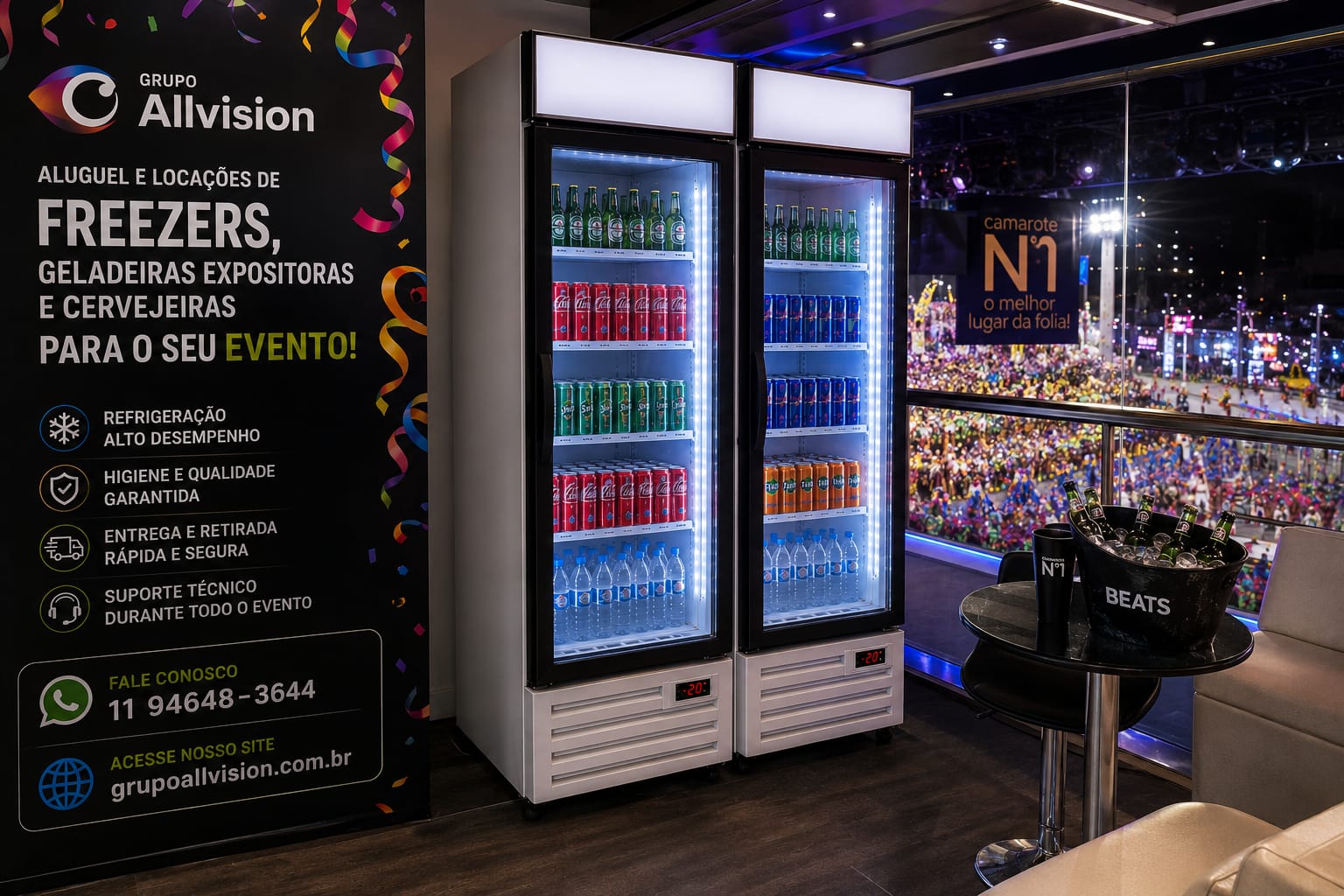 Aluguel de Freezer Horizontal e Vertical para Shows, Camarins e Eventos em Belém do Pará e Santarém