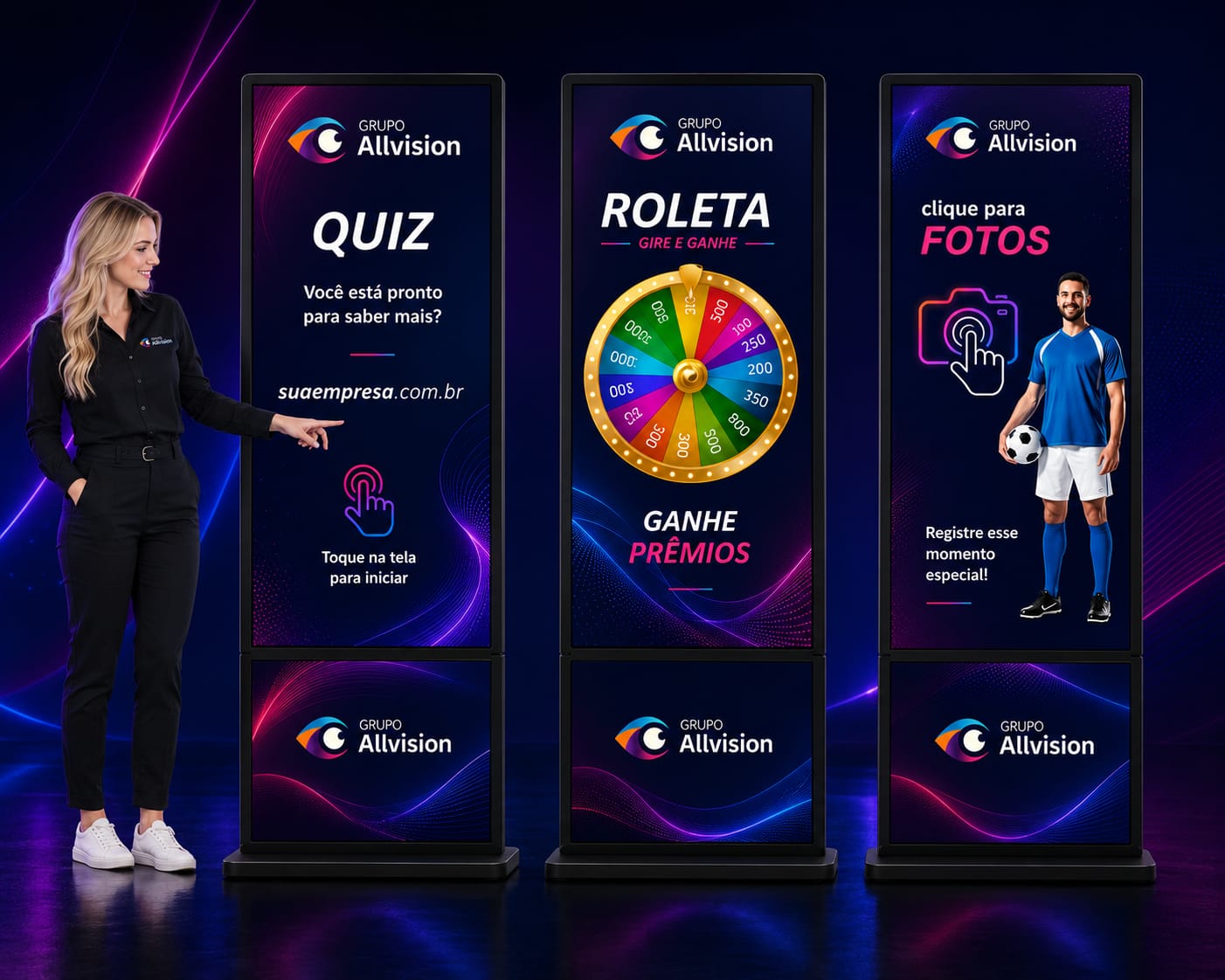 Aluguel de Painel de LED Indoor e Outdoor, Totem Interativo, Totem para Credenciamento, TVs de Grande Formato, Projetor e Oculus VR para o Festival Psica em Belém do Pará e Barcarena