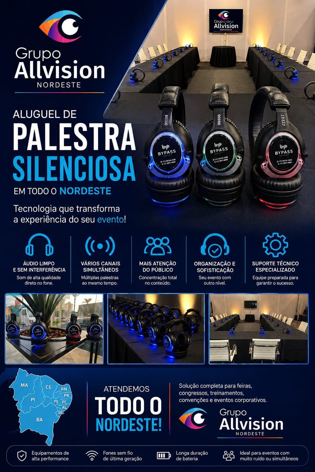 Locação de Tradução Simultânea, Óculos VR, Holograma 3D, Projetor e Painel de LED para Feiras e Eventos em Belém do Pará 2026